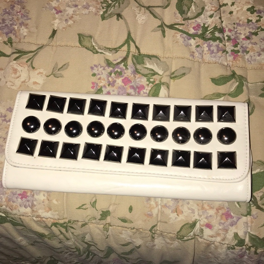 Off white studded rockstar clutch